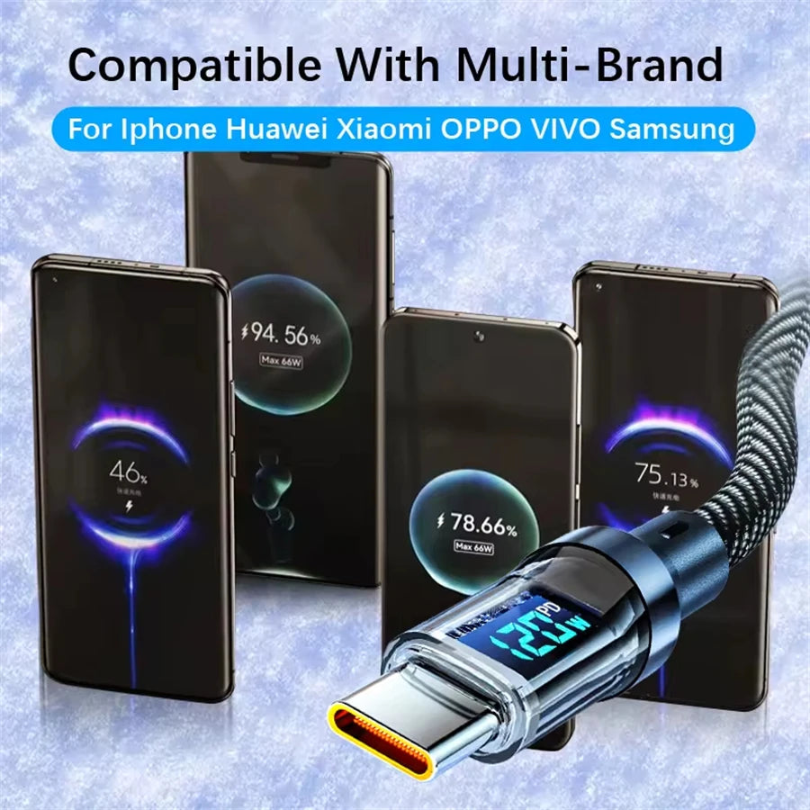 NNBILI 120W Type C to Type C Cable Phone Super Fast Charging Cable