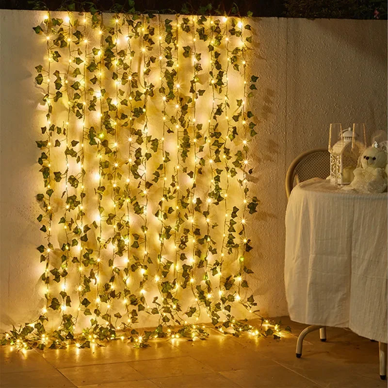 Flower Green Leaf String Lights Artificial Vine