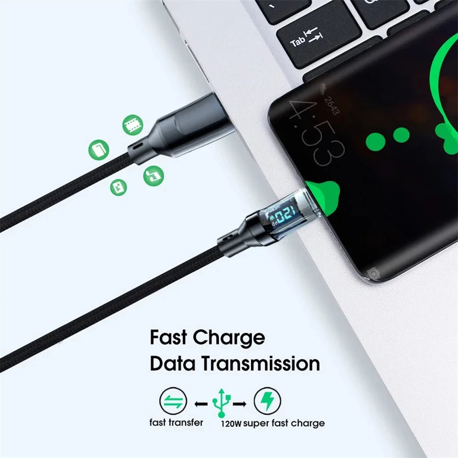 NNBILI 120W Type C to Type C Cable Phone Super Fast Charging Cable