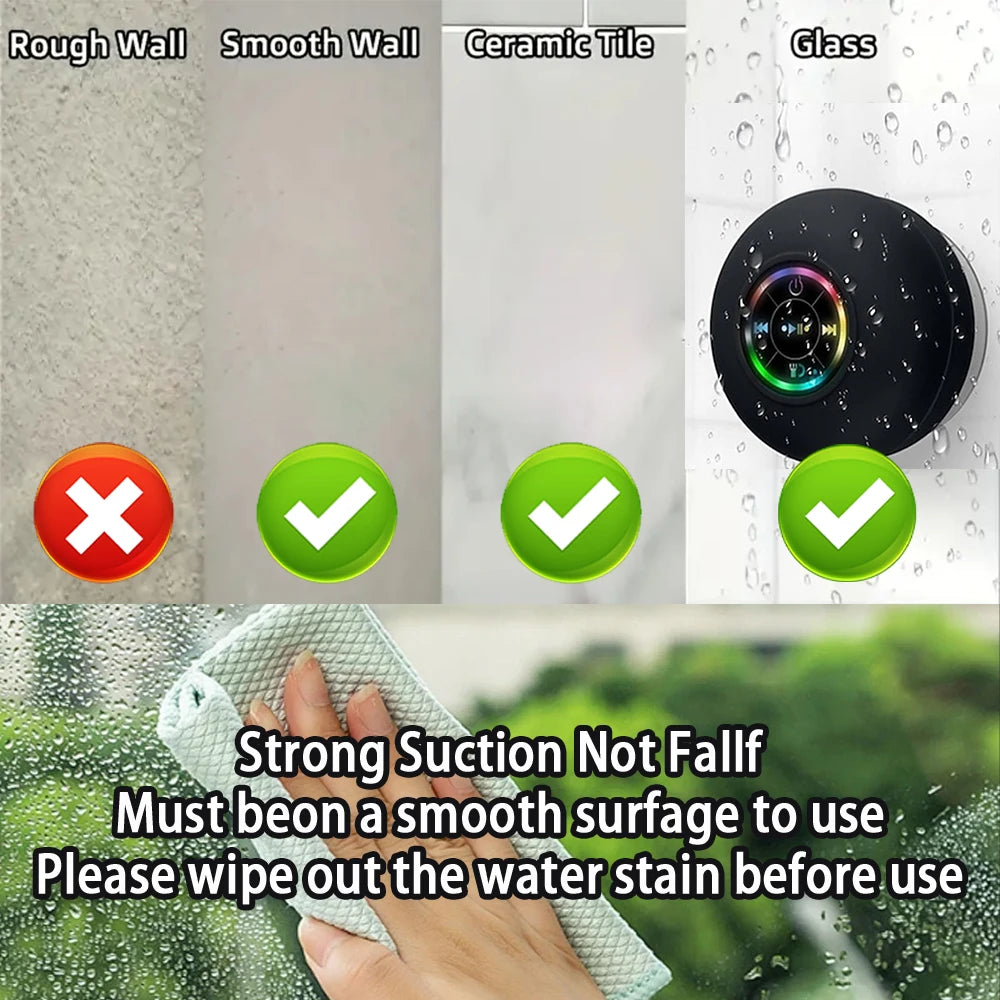Portable Wireless Bluetooth Speaker LED IPX4 Waterproof
