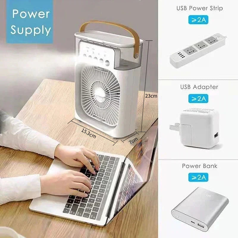 New 3 In 1 Fan Air Conditioner Household Mini Air Cooler Humidifier